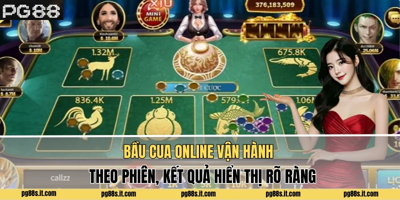Bầu cua online vận hành theo phiên, kết quả hiển thị rõ ràng